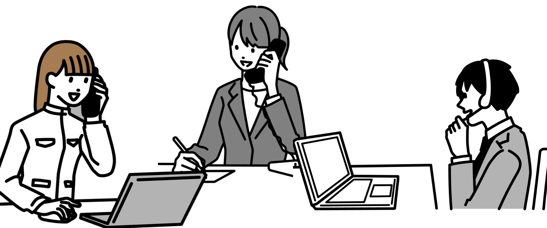 同時通話のイメージ。